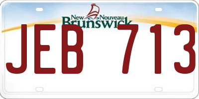 NB license plate JEB713