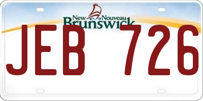 NB license plate JEB726