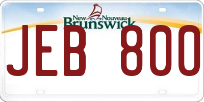 NB license plate JEB800