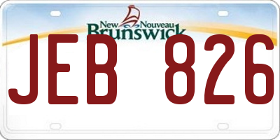NB license plate JEB826