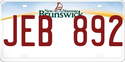 NB license plate JEB892