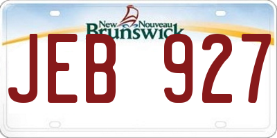 NB license plate JEB927