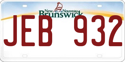 NB license plate JEB932
