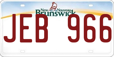 NB license plate JEB966