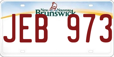 NB license plate JEB973