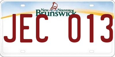 NB license plate JEC013