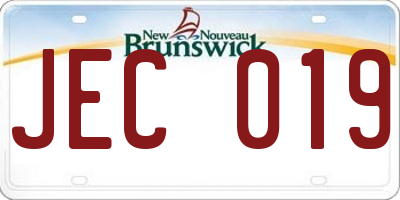 NB license plate JEC019