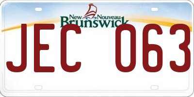 NB license plate JEC063