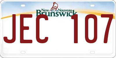 NB license plate JEC107