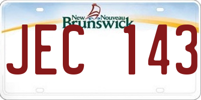 NB license plate JEC143