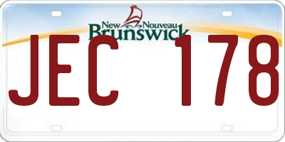 NB license plate JEC178