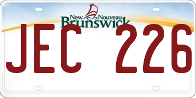 NB license plate JEC226