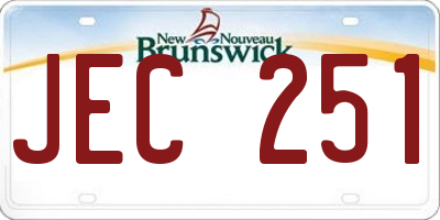 NB license plate JEC251