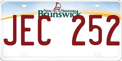 NB license plate JEC252