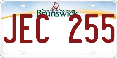 NB license plate JEC255