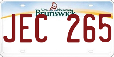 NB license plate JEC265