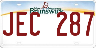 NB license plate JEC287