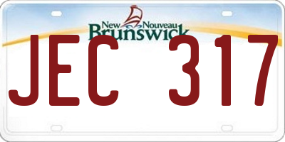 NB license plate JEC317
