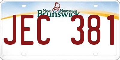 NB license plate JEC381
