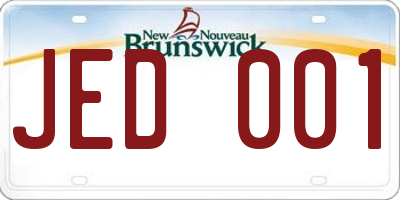 NB license plate JED001