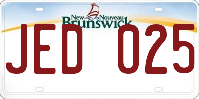 NB license plate JED025