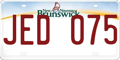 NB license plate JED075