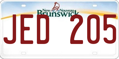 NB license plate JED205