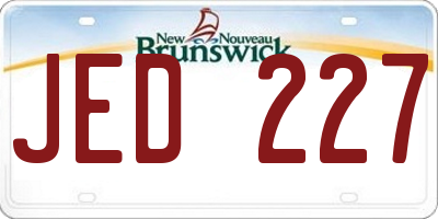 NB license plate JED227
