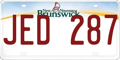 NB license plate JED287