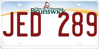 NB license plate JED289
