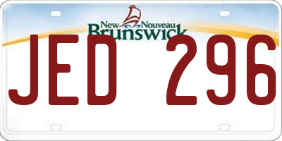 NB license plate JED296