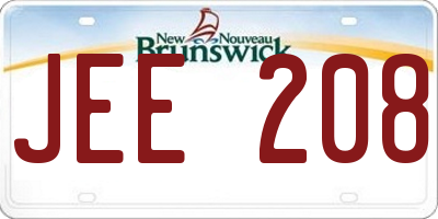 NB license plate JEE208