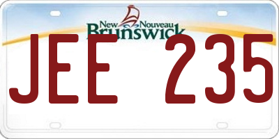 NB license plate JEE235