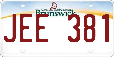 NB license plate JEE381