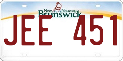 NB license plate JEE451