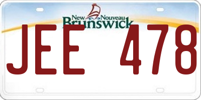 NB license plate JEE478