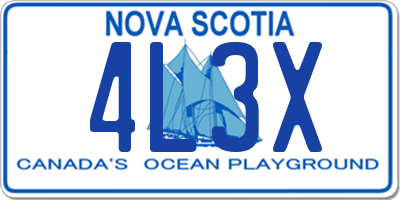 NS license plate 4L3X
