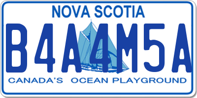 NS license plate B4A4M5A