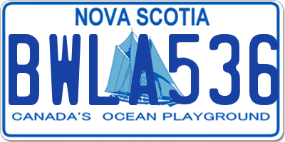 NS license plate BWLA536
