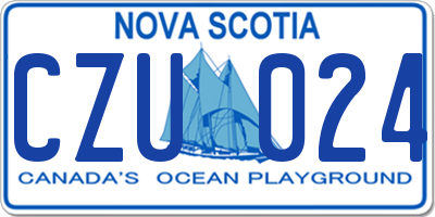 NS license plate CZU024