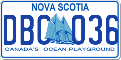 NS license plate DBC036