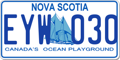 NS license plate EYW030