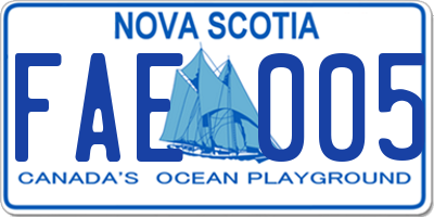 NS license plate FAE005