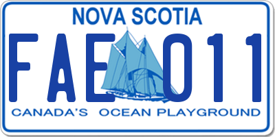 NS license plate FAE011