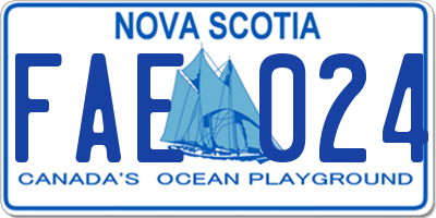 NS license plate FAE024