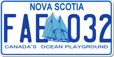 NS license plate FAE032