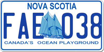 NS license plate FAE038