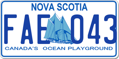NS license plate FAE043