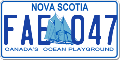 NS license plate FAE047