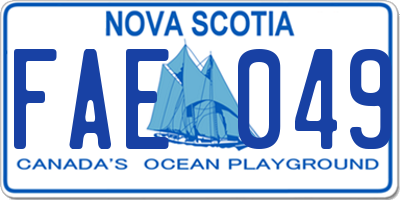NS license plate FAE049